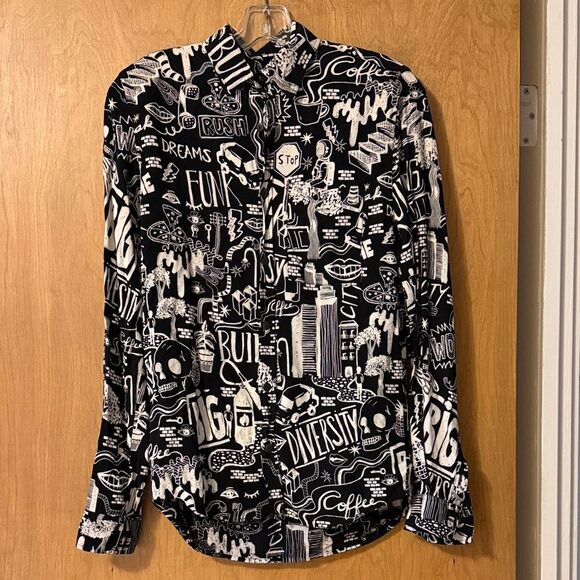 Zara Tops - Zara Black and White Graphic Shirt